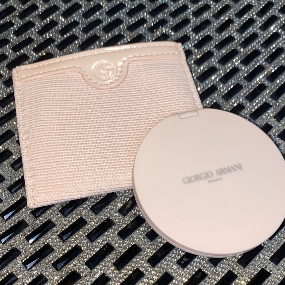 Giorgio Armani Blush Pink Mirror and Holder- never used excellent condition